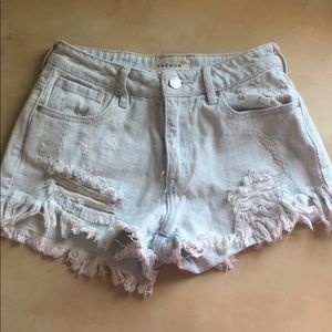 Distressed light denim pacsun shorts